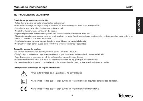 Manual de instrucciones 5341 - TDT Profesional