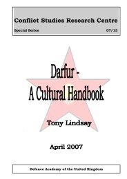 Darfur - A Cultural Handbook - Defence Academy of the United ...