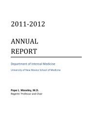 FY 2011 - Department of Internal Medicine - University of New Mexico