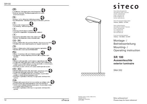 Montageanleitung SR 100 (PDF, 440.31 KByte) - POWERLAB