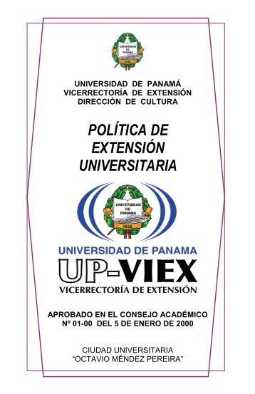 POLÃTICA DE EXTENSIÃN UNIVERSITARIA - Universidad de PanamÃ¡