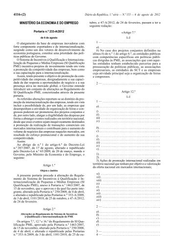 Portaria n.º 233-A/2012