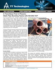 Static Pipe Bursting Teams with NO-DIG VCP - TT Technologies Inc.