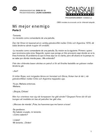Mi mejor enemigo - UR