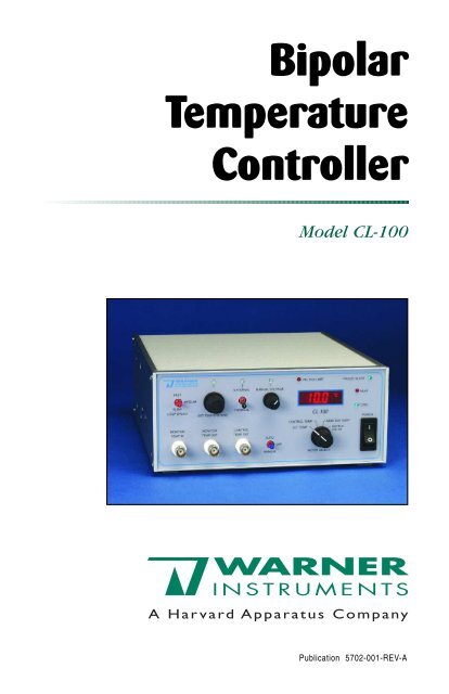 Model CL-100 Bipolar Temperature Controller - Harvard Apparatus UK