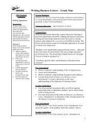 Writing Business Letters â Grade Nine - ODE - Ohio Department of ...