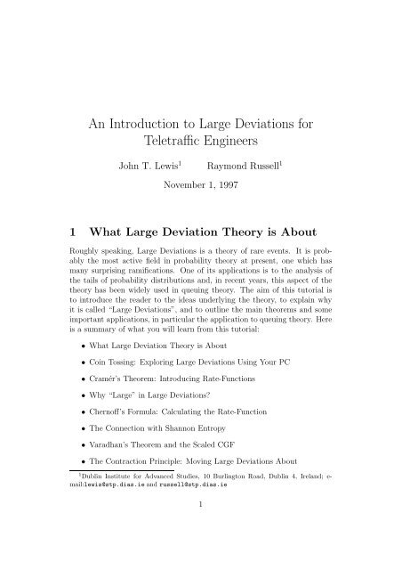 An elementary introduction to large deviations