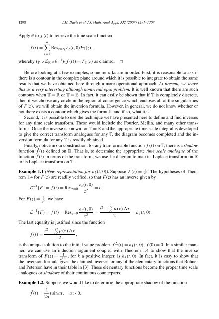 The Laplace transform on time scales revisited - ECS - Baylor ...