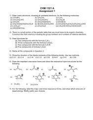 CHM 1321 A Assignment 1 - UniversitÃ© d'Ottawa