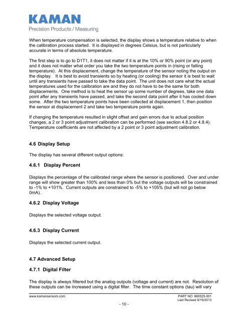 DigiVIT User Manual - Kaman Precision | Position sensors