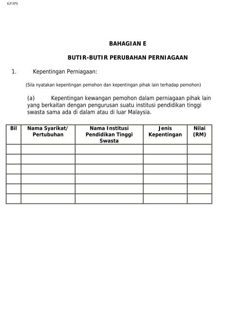 KP/JPS.IPTS[JUAL] - Jabatan Pengajian Tinggi