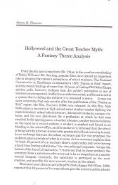 Hollywood and the Great Teacher Myth: A Fantasy Theme Analysis