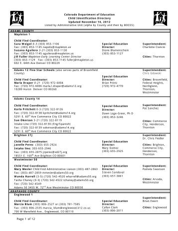 Child Find Directory - Colorado Department of Education