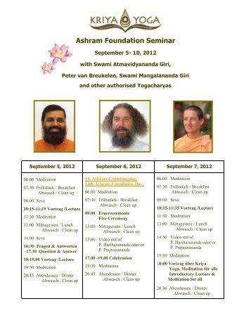 Higher Kriya Yoga Seminar - Kriya Yoga Institute