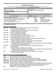 NIH Biosketch - PSTP - University of Pittsburgh