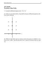 AP Calculus Worksheet: Slope Fields