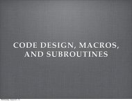 CODE DESIGN, MACROS, AND SUBROUTINES