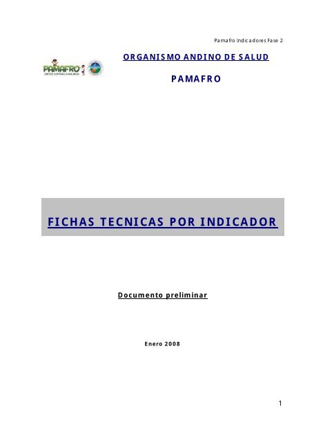 FICHAS TECNICAS POR INDICADOR - Organismo Andino de Salud