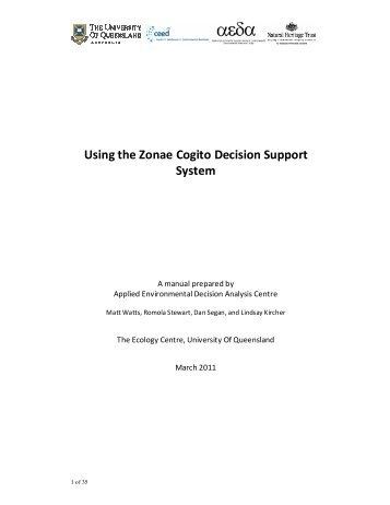 2011 Zonae Cogito Manual - University of Queensland