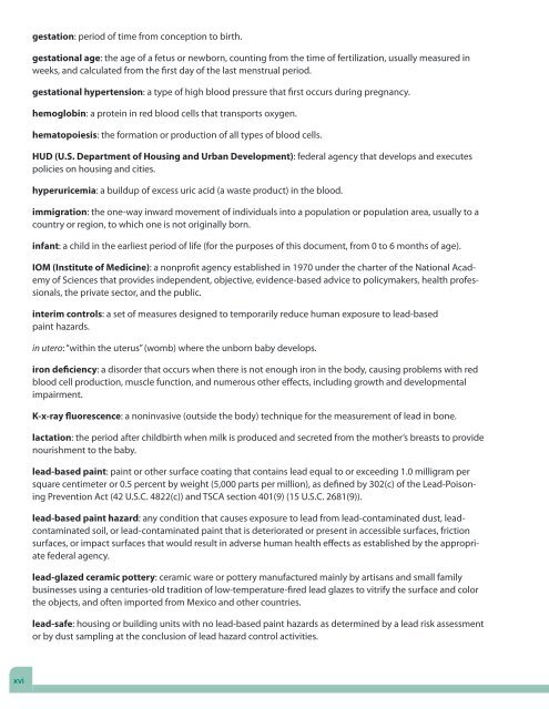 Guidelines for the Identification and Management of Lead Exposure