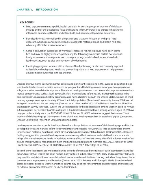 Guidelines for the Identification and Management of Lead Exposure