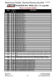 GIANNELLI SILENCERS SPA - PRICE LIST n. 15 - Red Fox Import