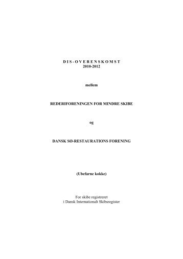 D I S - O V E R E N S K O M S T 2010-2012 mellem ... - CO-SEA