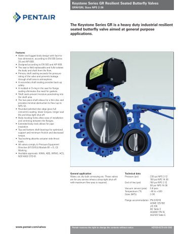 Keystone Series GR Butterfly Valve - RM Headlee