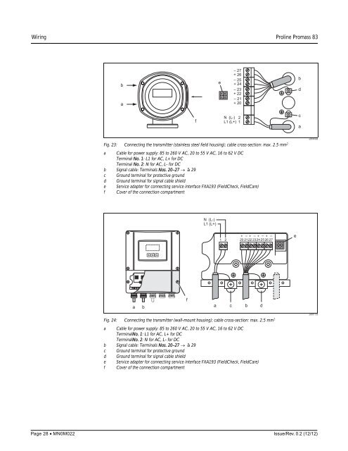 Proline Promass 83E/F/O Operation Manual - FMC Technologies