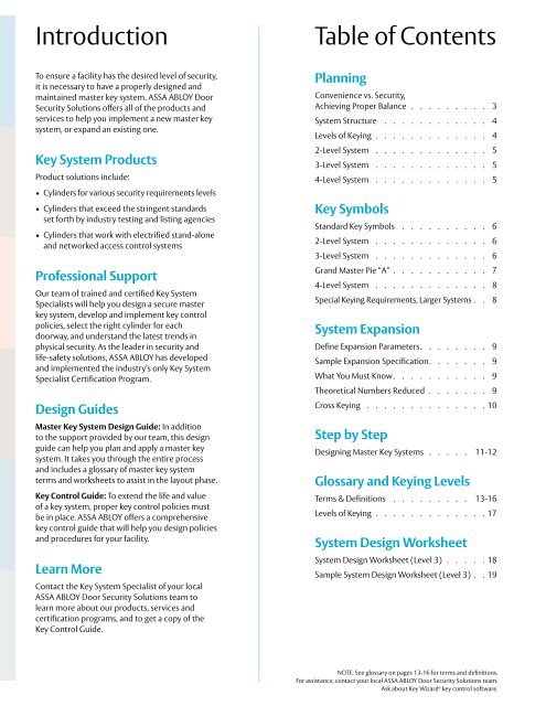 Master Key System Design Guide - Sargent Locks