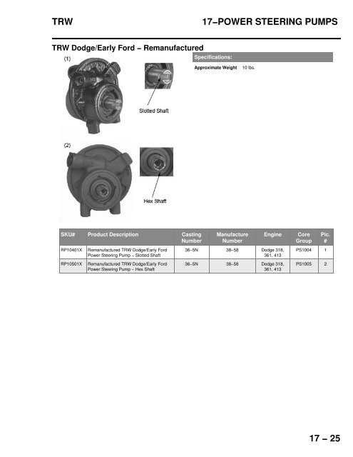 Steering Pump Application Guide - CARQUEST Auto Parts