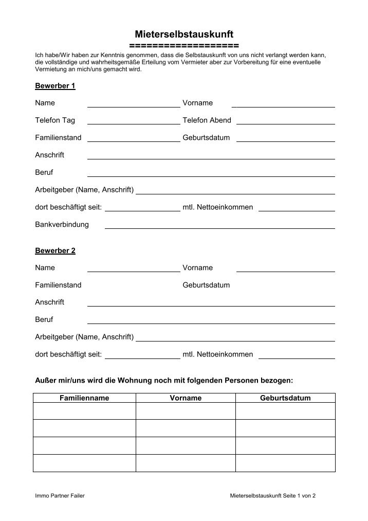 MIETERSELBSTAUSKUNFT KOSTENLOSE VORLAGE PDF DOWNLOAD visual data 6