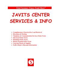 JAVITS CENTER SERVICES & INFO