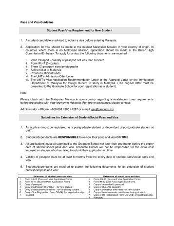 Pass and Visa Guidelines