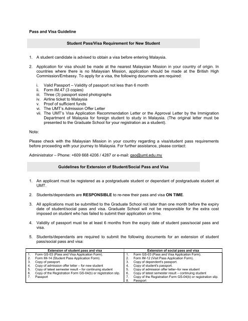 Pass And Visa Guidelines