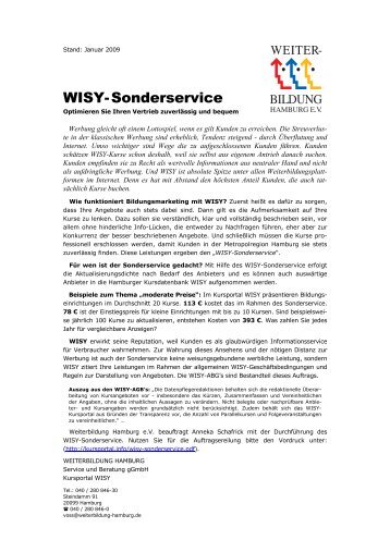WISY-Sonderservice - Kursportal WISY