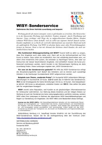 WISY-Sonderservice - Kursportal WISY