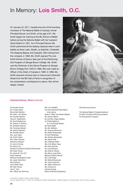 2010/11 Annual Report - The National Ballet of Canada