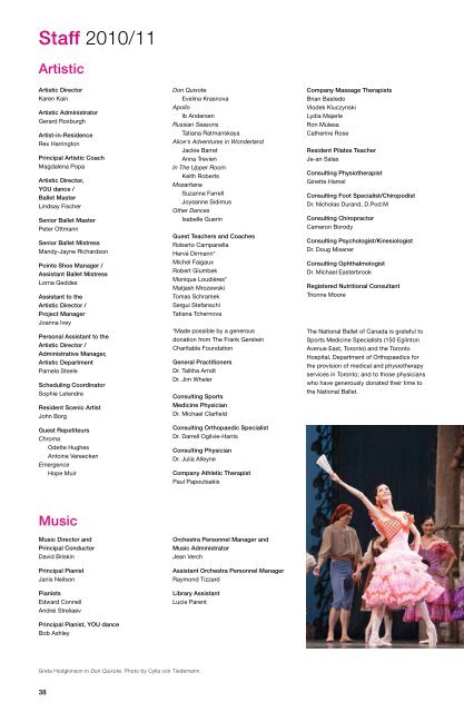 2010/11 Annual Report - The National Ballet of Canada