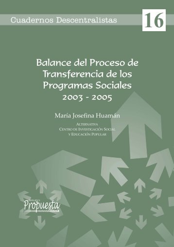 Cuaderno Descentralista # 16 - Grupo Propuesta Ciudadana