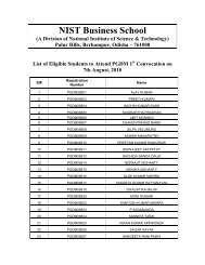 Download Eligible Students List of PGDM 2008-10 Batch for ... - NIST