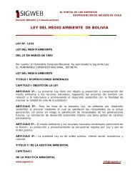 LEY DEL MEDIO AMBIENTE DE BOLIVIA - Sigweb