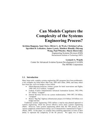 Can Models Capture the Complexity of the Systems Engineering ...