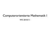 Computerorientierte Mathematik I - TU Berlin