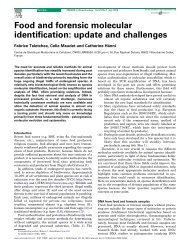 Food and forensic molecular identification: update and challenges