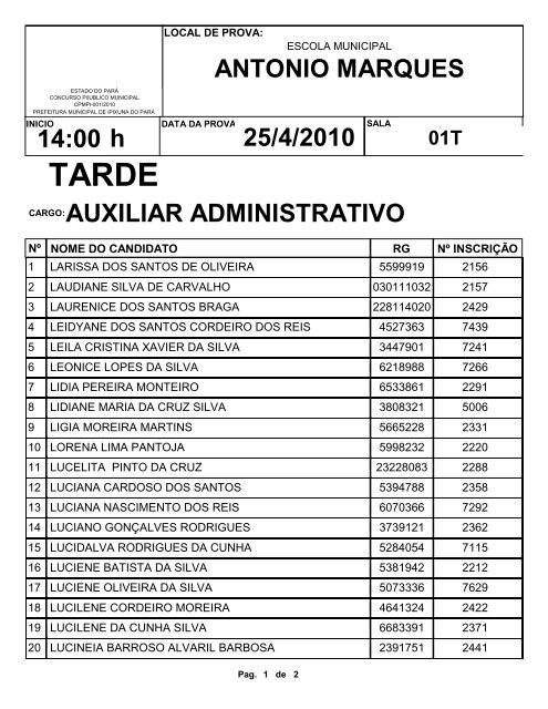 auxiliar administrativo - FIBRA.