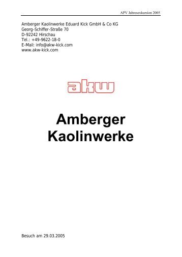 Amberger Kaolinwerke Eduard Kick GmbH - APV Graz