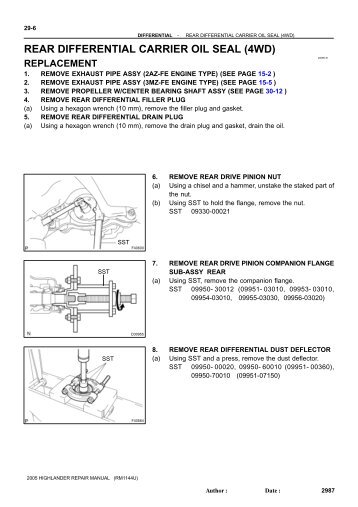 REAR DIFFERENTIAL CARRIER OIL SEAL (4WD) - Highlander Club