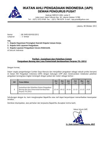 ikatan ahli pengadaan indonesia (iapi) dewan pengurus pusat - LKPP