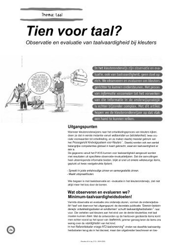 Observatie en evaluatie van taalvaardigheid bij kleuters.